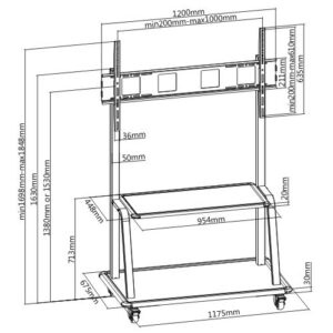 ULTRA-HEAVY DUTY STEEL MOBILE TV STAND