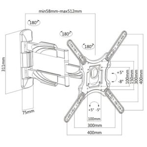 ELEGANT FULL-MOTION OLED/LED/LCD TV WALL MOUNTS